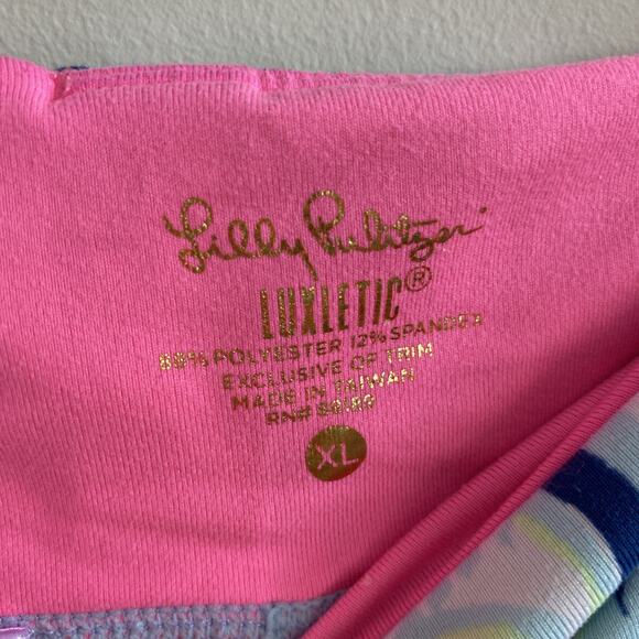 Lilly Pulitzer LUXLETICS XL Weekender capri Leggings Blue Indigo Sunset Workout - Picture 3 of 6